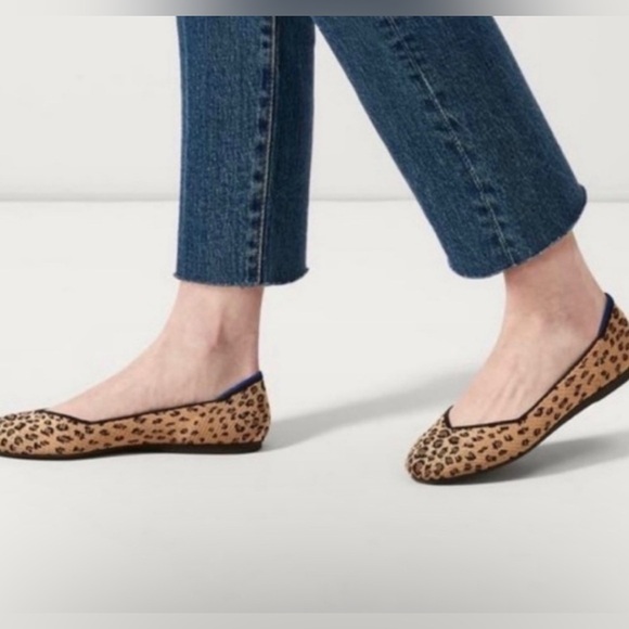 RARE Rothy's Rothys The Flat Leopard Print Ballet Flat ,Retired , Women’s SZ 7 - Picture 2 of 5